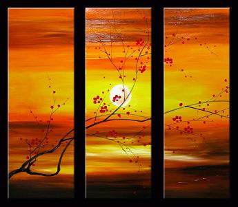 Dafen Oil Painting on canvas red flowers -set014